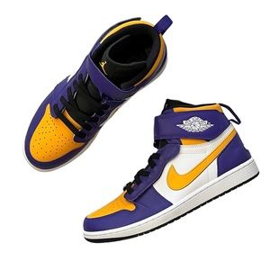 NEW Men’s Air Jordan 1 Hi FlyEase size 10 Purple LA Lakers Retro OG